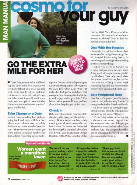Cosmopolitan - December 2006 - Cosmo for Your Guy, Go the Extra Mile For Her