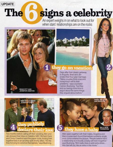 InTouch Weekly - January 31, 2005 - The 6 signs a celebrity couple is about to split!